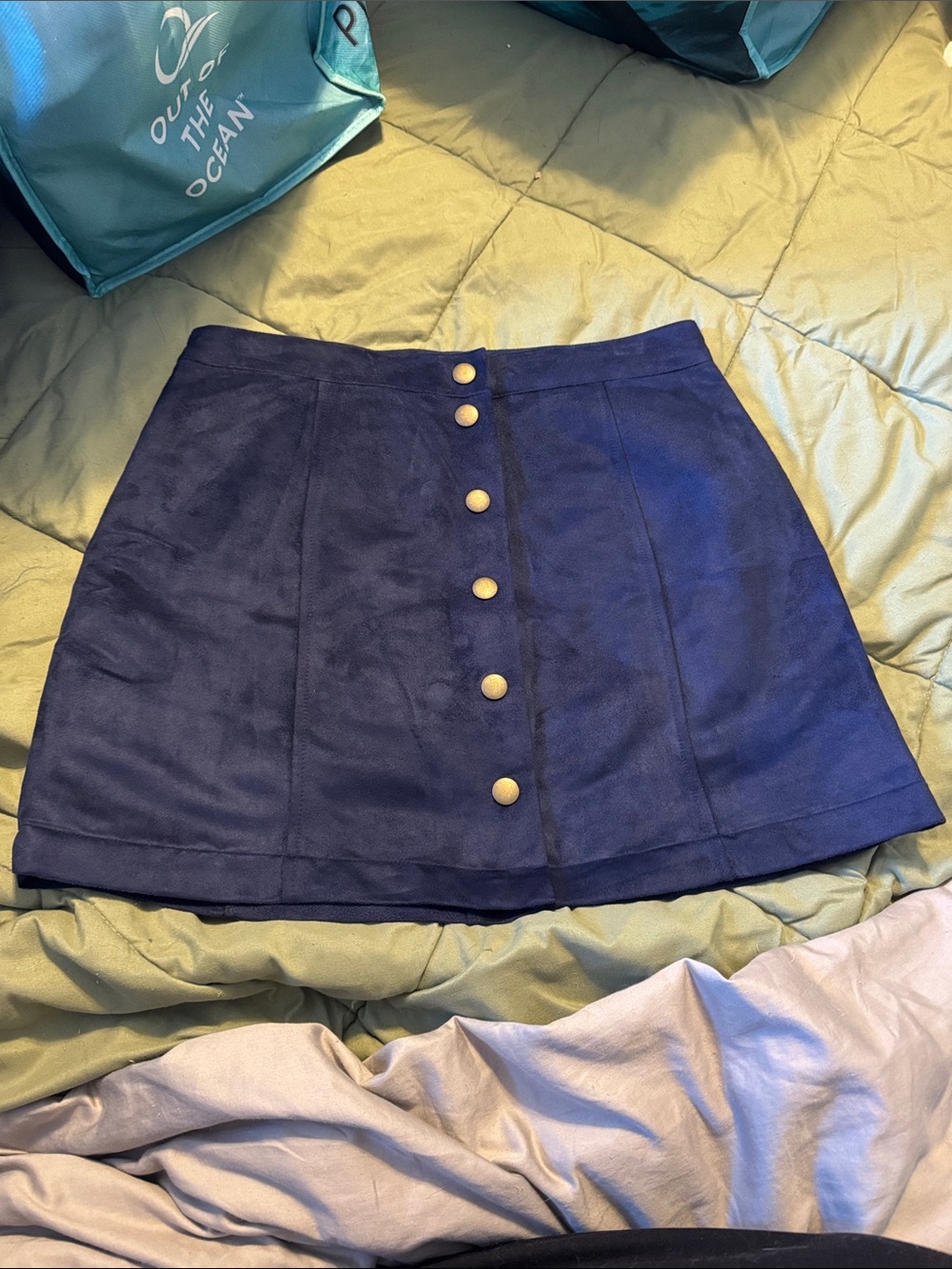 Old Navy Navy Button-Front Mini Skirt